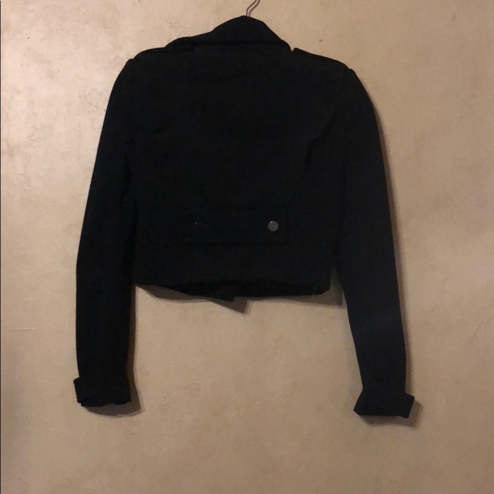BCBG BLACK FAY RUFFLE MILITARY JACKET - Picture 3 of 6